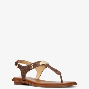 MICHAEL Michael Kors Logo Plate Chain-Mesh Sandal. Size 6.5